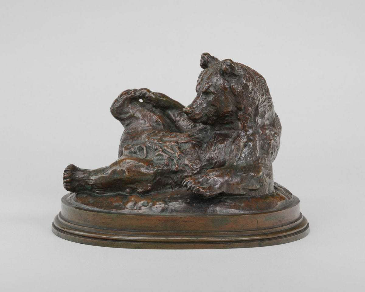 Seated Bear by Antoine-Louis Barye (French, 1795 - 1875), 16X12"(A3)Poster Print