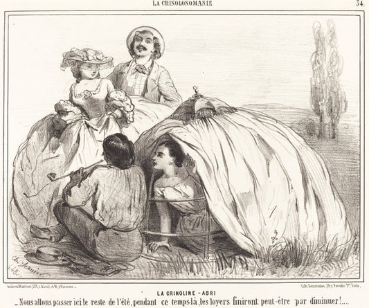 La Crinoline-Abri by Charles Vernier (French, 1831 - 1887), 16X12"(A3)Poster Print