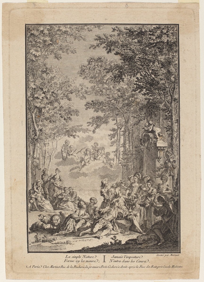 La simple Nature by Francois-Nicolas Martinet (French, born 1731), 16X12"(A3)Poster Print