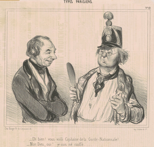 Eh bien! Vous voila capitaine de la garde nationale by Honoré Daumier (French, 1808 - 1879), 16X12"(A3)Poster Print
