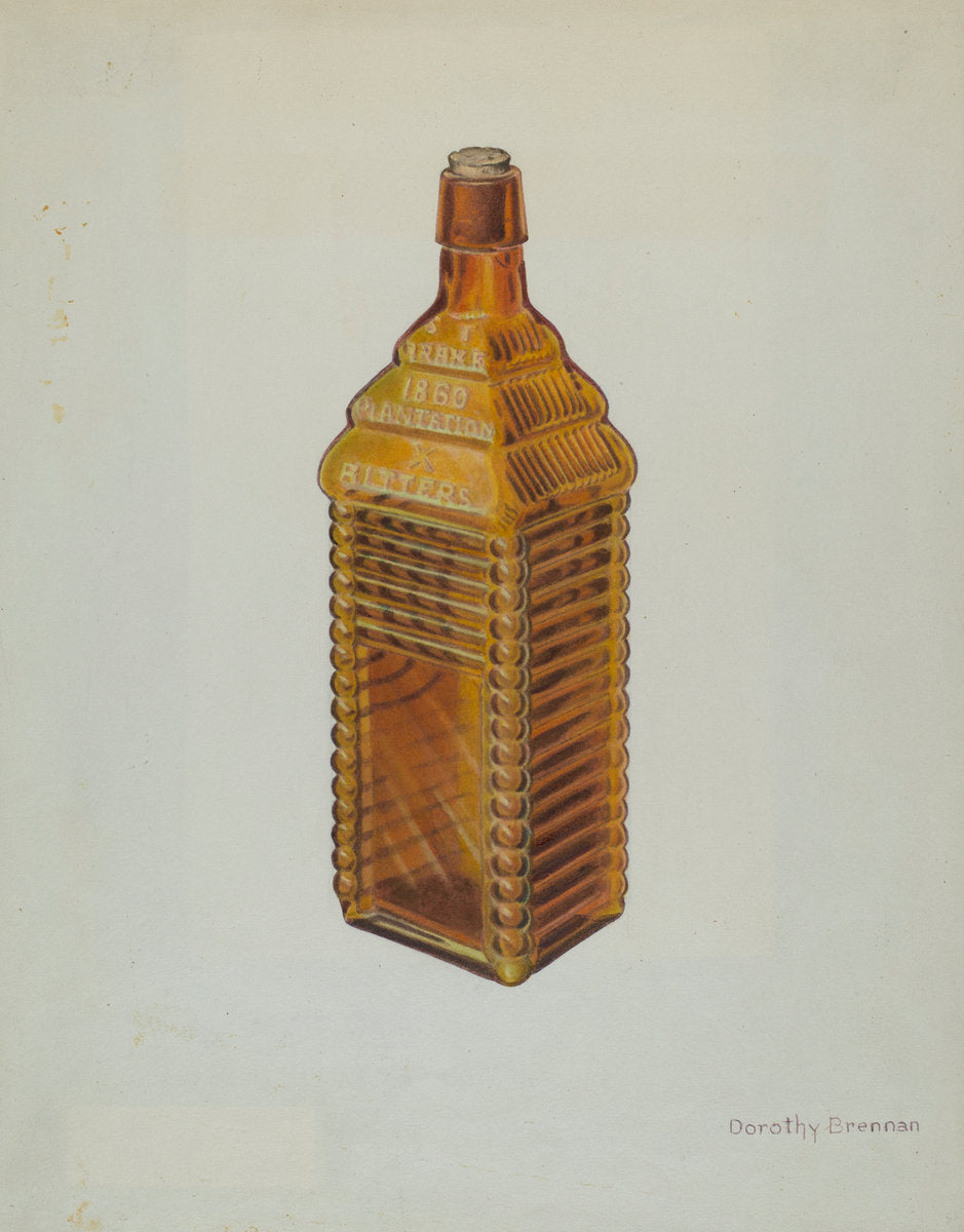Bitters Bottle by Dorothy Brennan (American, active c. 1935), 16X12"(A3)Poster Print