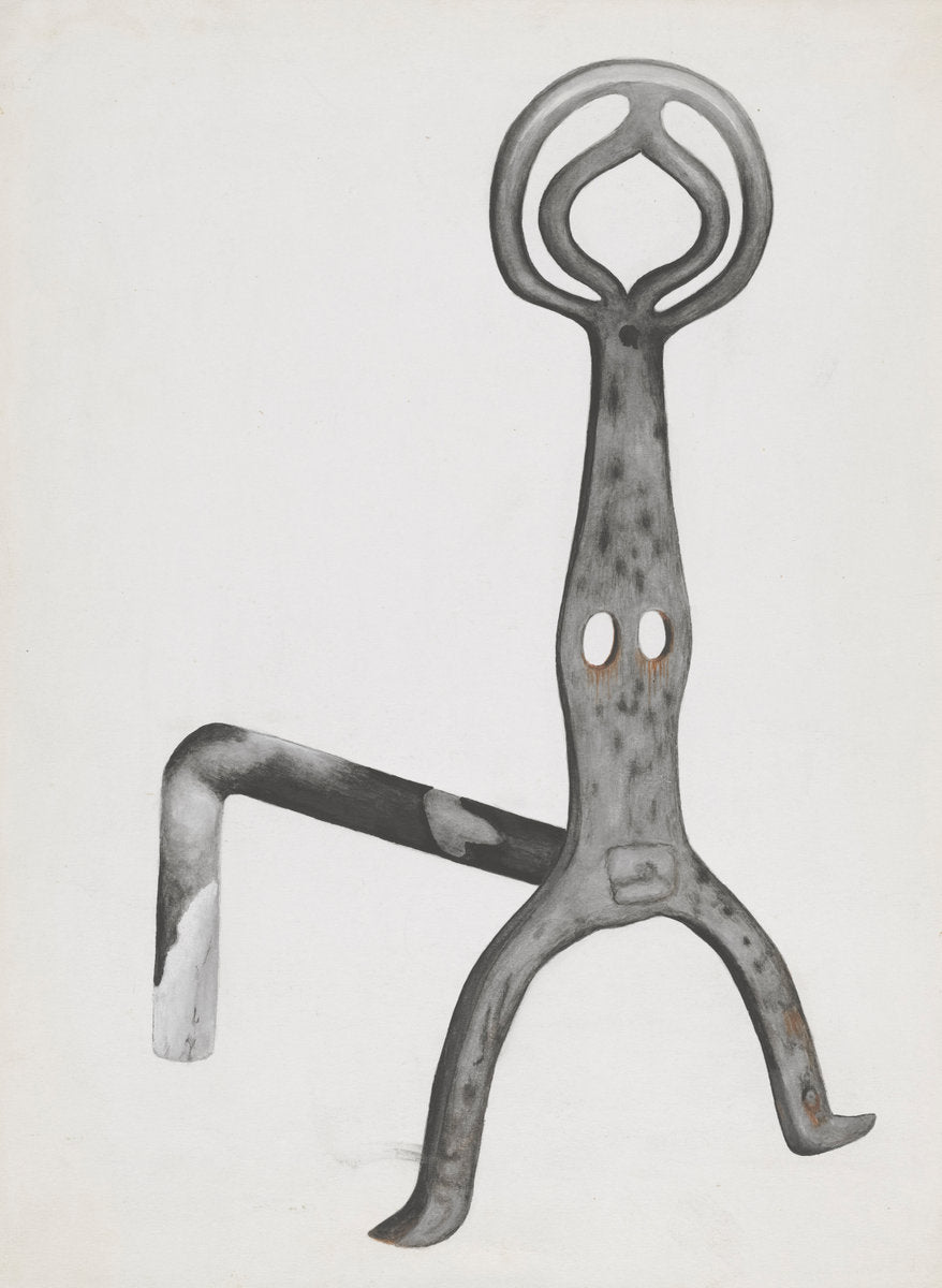 Wrought Iron Andiron by Natalie Simon (American, active c. 1935), 16X12"(A3)Poster Print