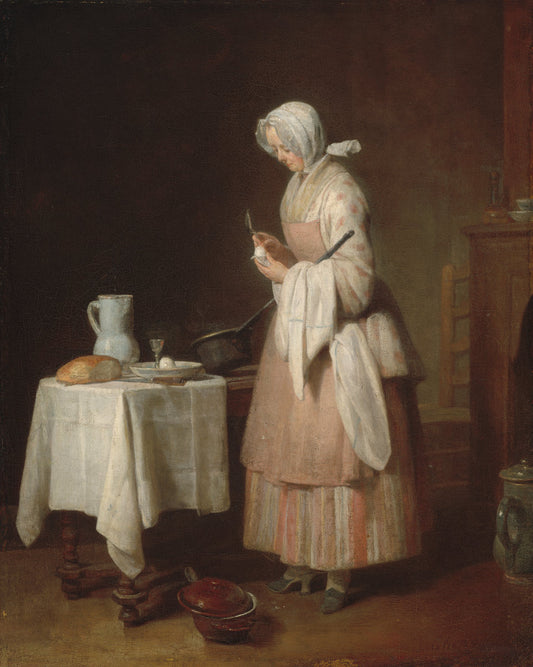The Attentive Nurse by Jean Siméon Chardin (French, 1699 - 1779), 16X12"(A3)Poster Print