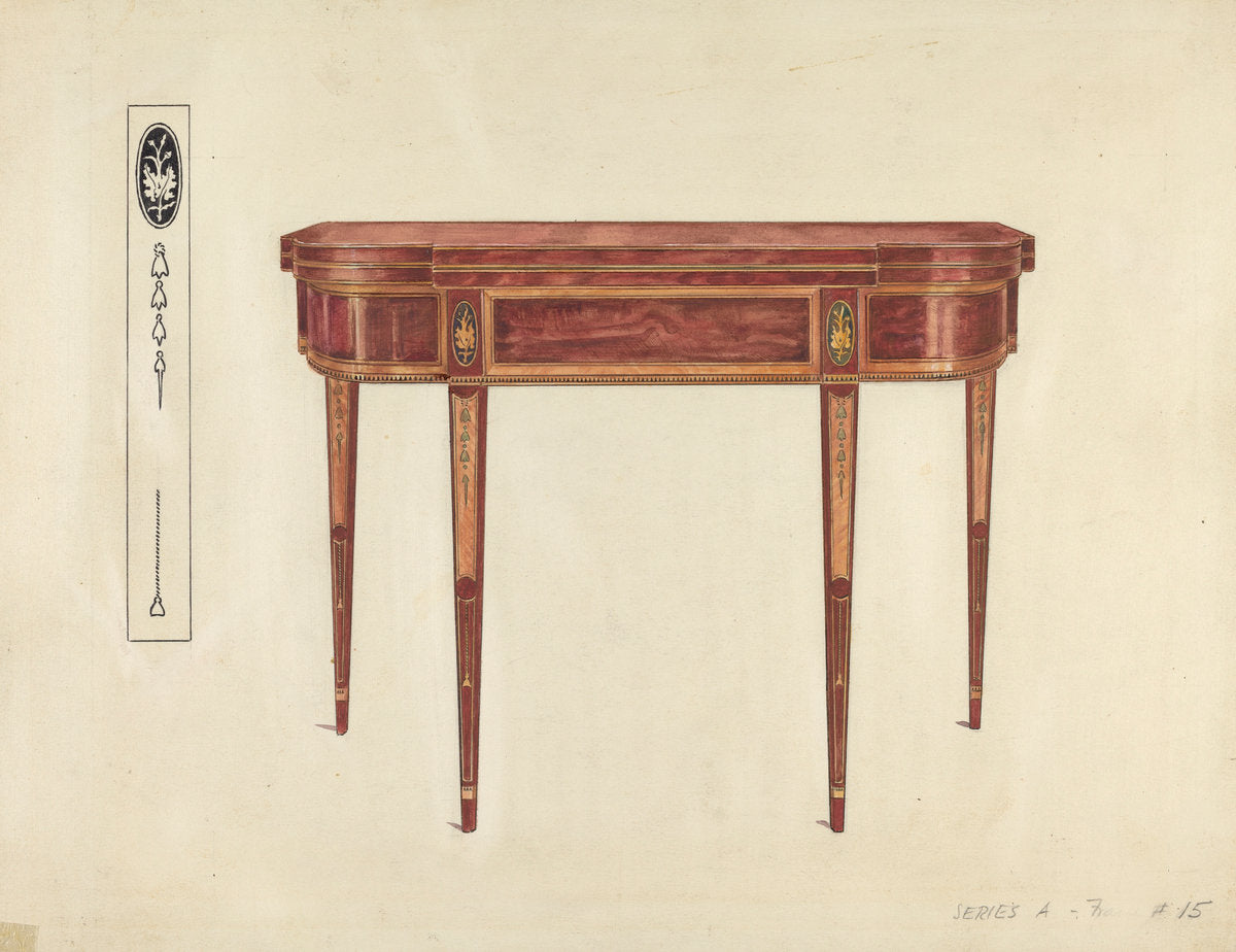 Card Table by Florence Choate (American, active c. 1935), 16X12"(A3)Poster Print