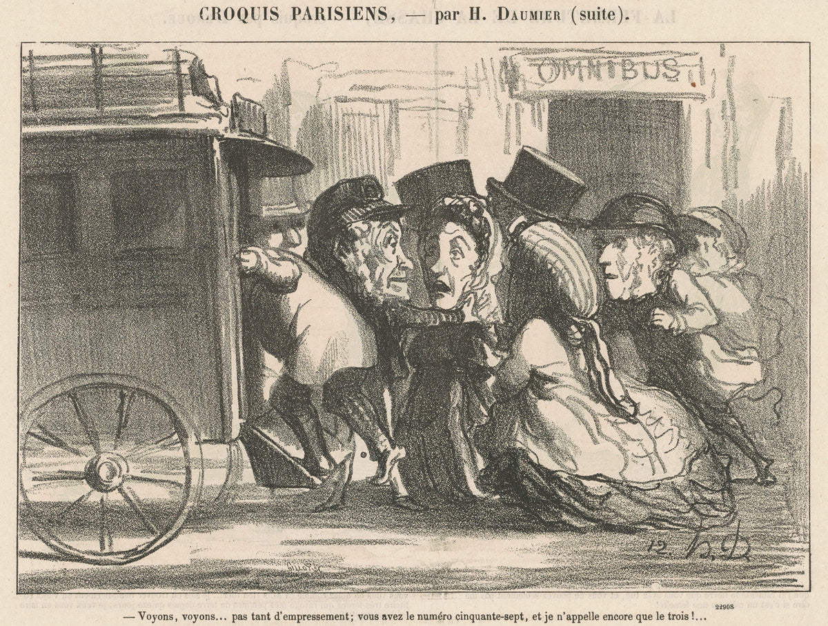 Voyons, voyons ... pas tant d'empressement ... by Honoré Daumier (French, 1808 - 1879), 16X12"(A3)Poster Print