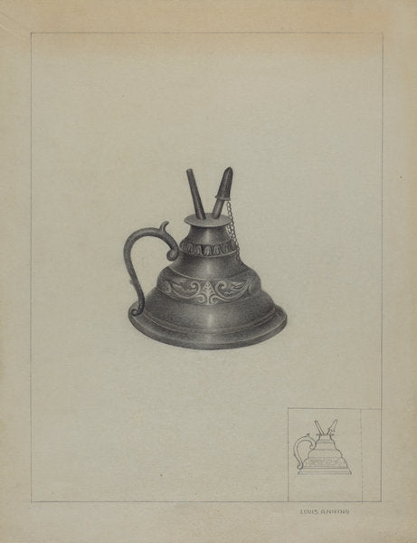Lamp by Louis Annino (American, active c. 1935), 16X12"(A3)Poster Print
