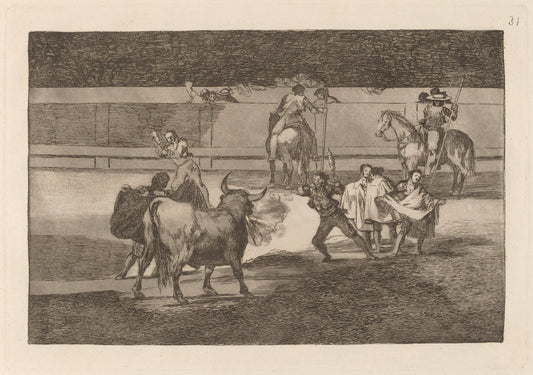 Banderillas de fuego (Banderillas with Firecrackers) by Francisco de Goya (Spanish, 1746 - 1828), 16X12"(A3)Poster Print