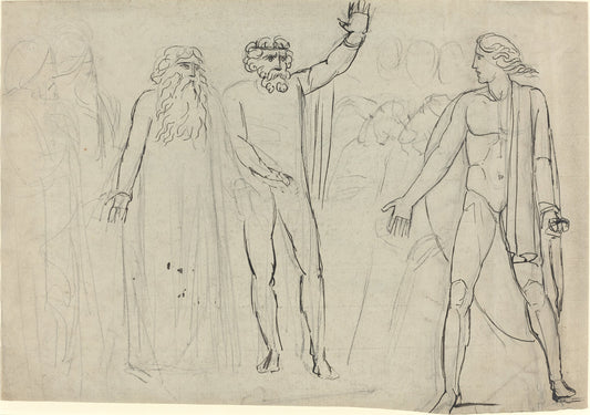 And Saul Said unto David, Go, and the Lord be with Thee [recto] by William Blake (British, 1757 - 1827), 16X12"(A3)Poster Print