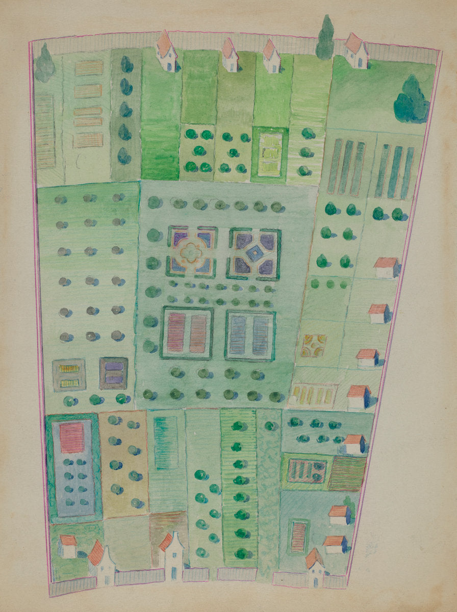Dutch Garden Plan by George Stonehill (American, active c. 1935), 16X12"(A3)Poster Print