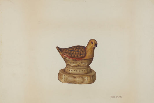 Pa. German Chalkware Chicken by Frank McEntee (American, active c. 1935), 16X12"(A3)Poster Print