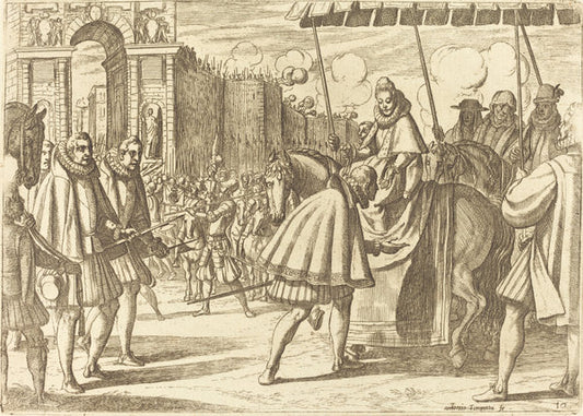 Triumphal Entry of Margaret of Austria by Antonio Tempesta (Florentine, 1555 - 1630), 16X12"(A3)Poster Print