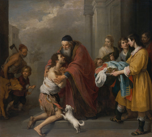 The Return of the Prodigal Son by Bartolomé Esteban Murillo (Spanish, 1617 - 1682), 16X12"(A3)Poster Print
