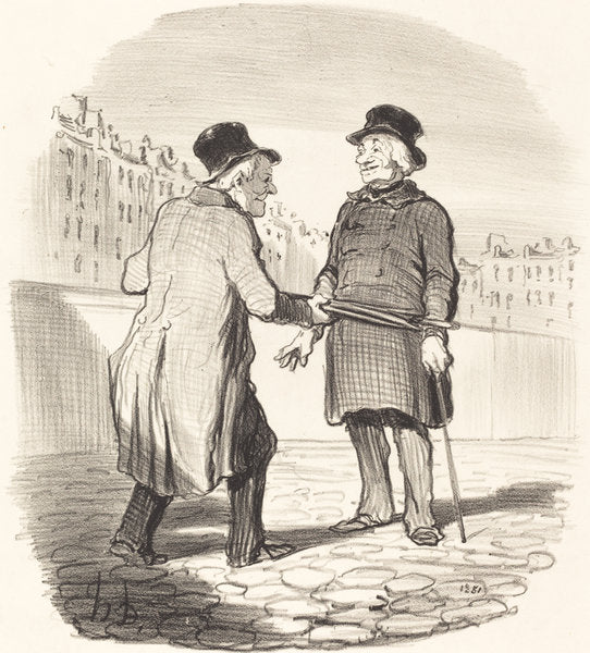 Je vous arrête, mauvais sujet... by Honoré Daumier (French, 1808 - 1879), 16X12"(A3)Poster Print