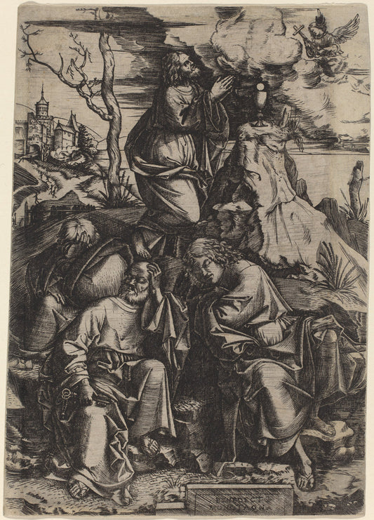 The Agony in the Garden by Benedetto Montagna (Italian, c. 1480 - 1555 or 1558), 16X12"(A3)Poster Print