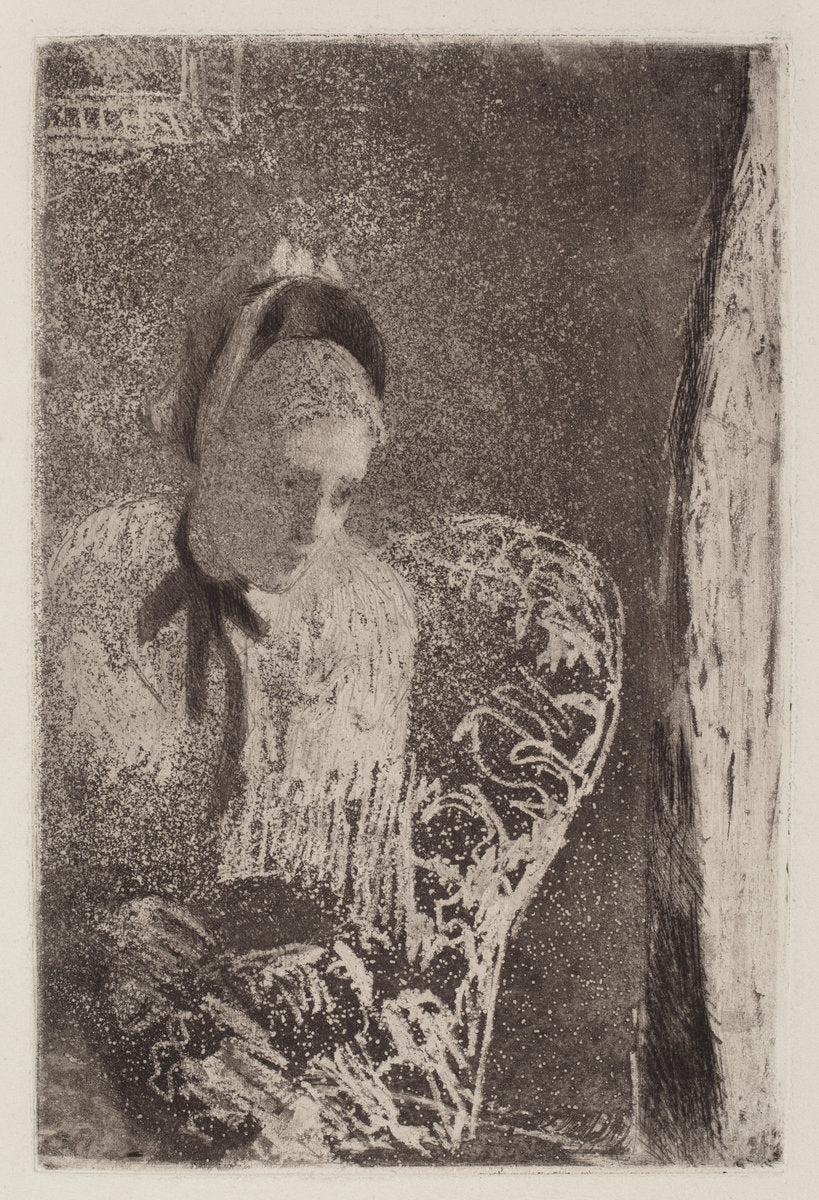 Waiting by Mary Cassatt (American, 1844 - 1926), 16X12"(A3)Poster Print