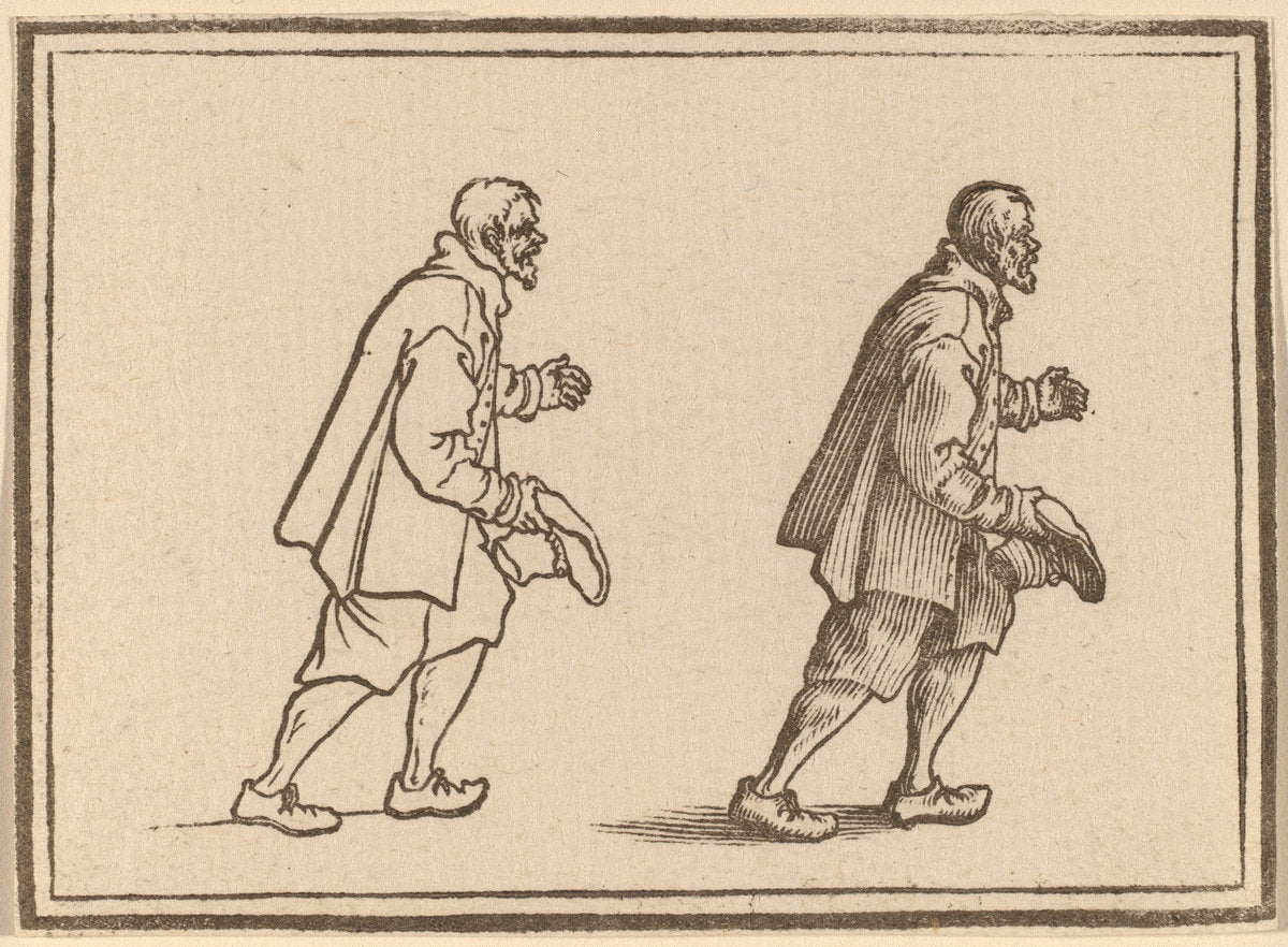 Peasant with Hat in Hand by Edouard Eckman after Jacques Callot (Flemish, born c. 1600), 16X12"(A3)Poster Print