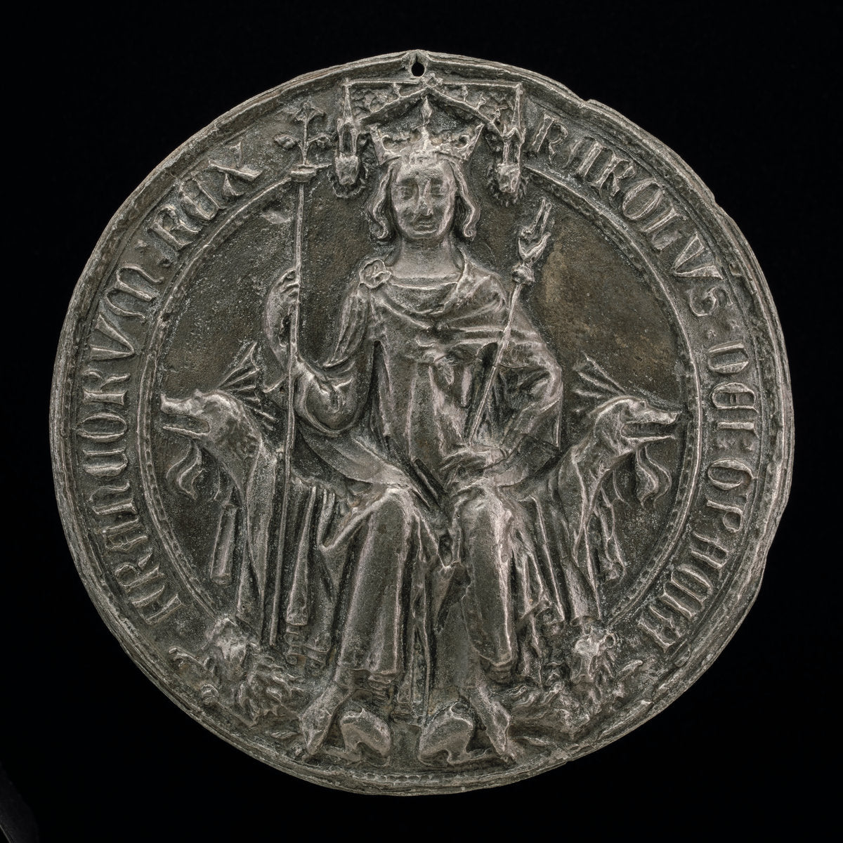 model 1364, cast probably 17th century by French 14th Century (Great Seal of King Charles V), 16X12"(A3)Poster Print
