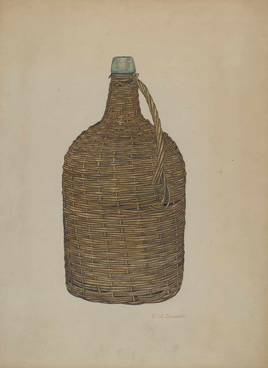 Wicker Demijohn by Clarence W. Dawson (American, active c. 1935), 16X12"(A3)Poster Print