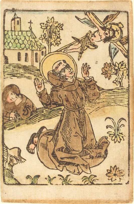 c. 1480 by German 15th Century (Saint Francis Receiving the Stigmata), 16X12"(A3)Poster Print