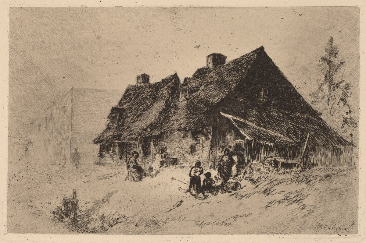 Negro Huts at Wilmington by John Mackie Falconer (American, 1820 - 1903), 16X12"(A3)Poster Print