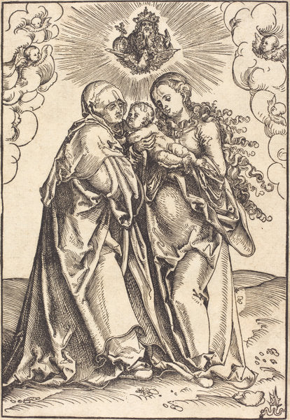 Saint Anne and the Virgin with the Child by Lucas Cranach the Elder (German, 1472 - 1553), 16X12"(A3)Poster Print