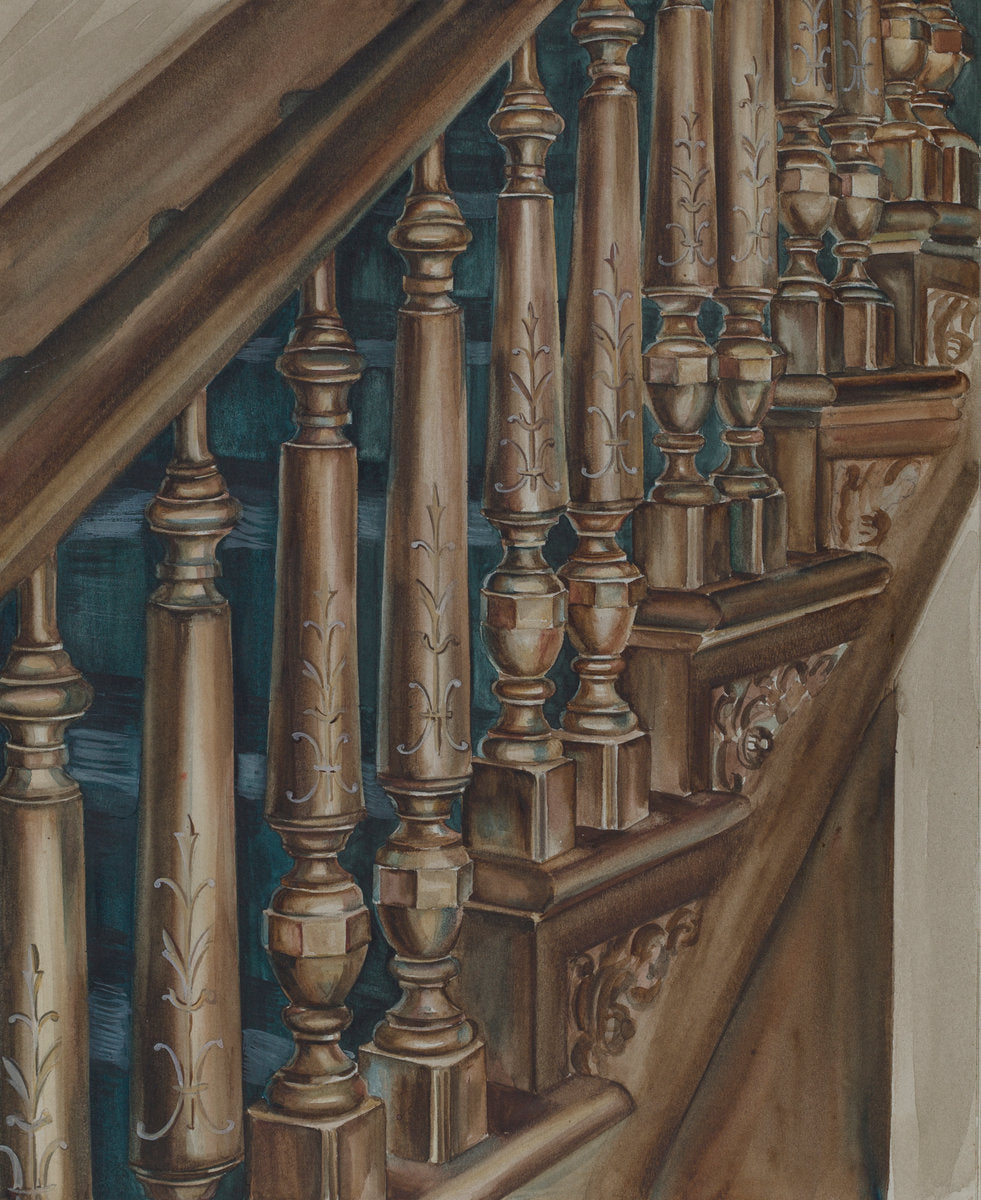 Stair Case by Natalie Simon (American, active c. 1935), 16X12"(A3)Poster Print