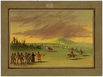 La Salle Meets a War Party of Cenis Indians on a Texas Prairie.  April 25, 1686 by George Catlin (American, 1796 - 1872), 16X12"(A3)Poster Print