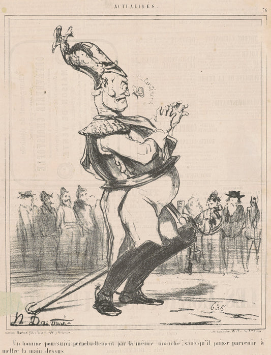 Un homme poursuivi ... by Honoré Daumier (French, 1808 - 1879), 16X12"(A3)Poster Print