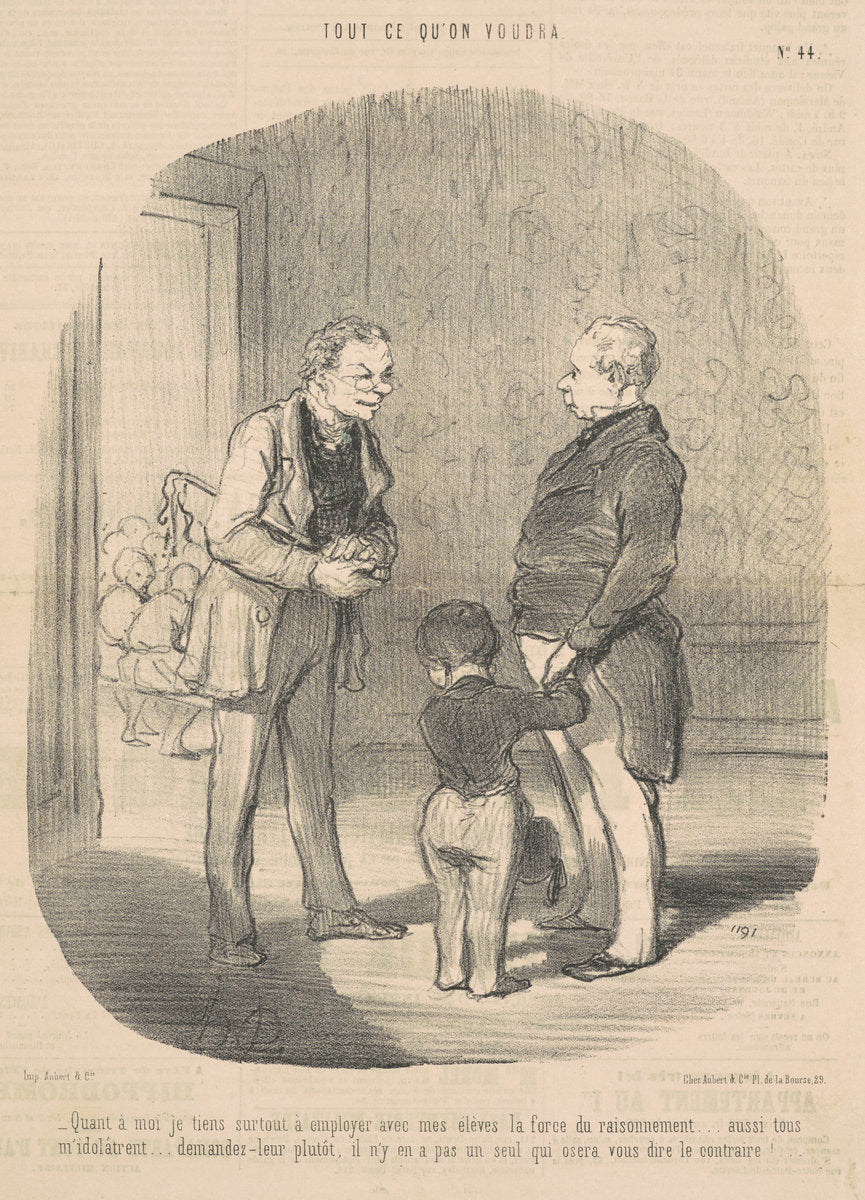 Quant a moi je tiens a employer ... la force du raisonnement by Honoré Daumier (French, 1808 - 1879), 16X12"(A3)Poster Print