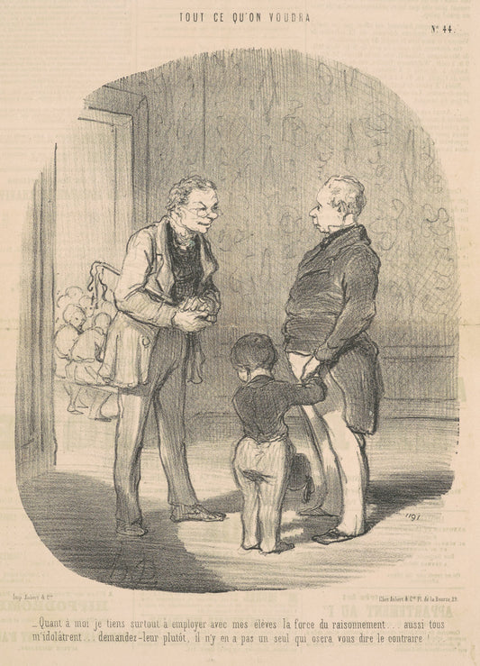 Quant a moi je tiens a employer ... la force du raisonnement by Honoré Daumier (French, 1808 - 1879), 16X12"(A3)Poster Print