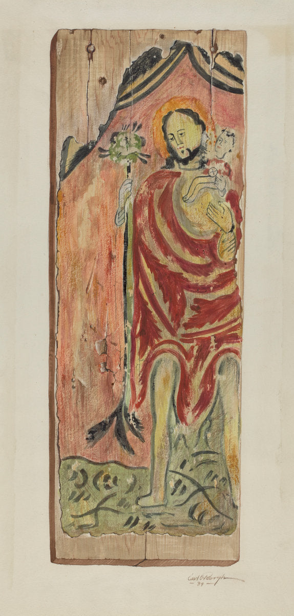 Santo (St. Joseph) by Carl O'Bergh (American, 1911 - 1978), 16X12"(A3)Poster Print