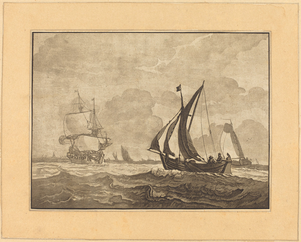 Seascape by Regina Katharina Quarry after Wigerus Vitringa (German, c. 1762 - c. 1818), 16X12"(A3)Poster Print