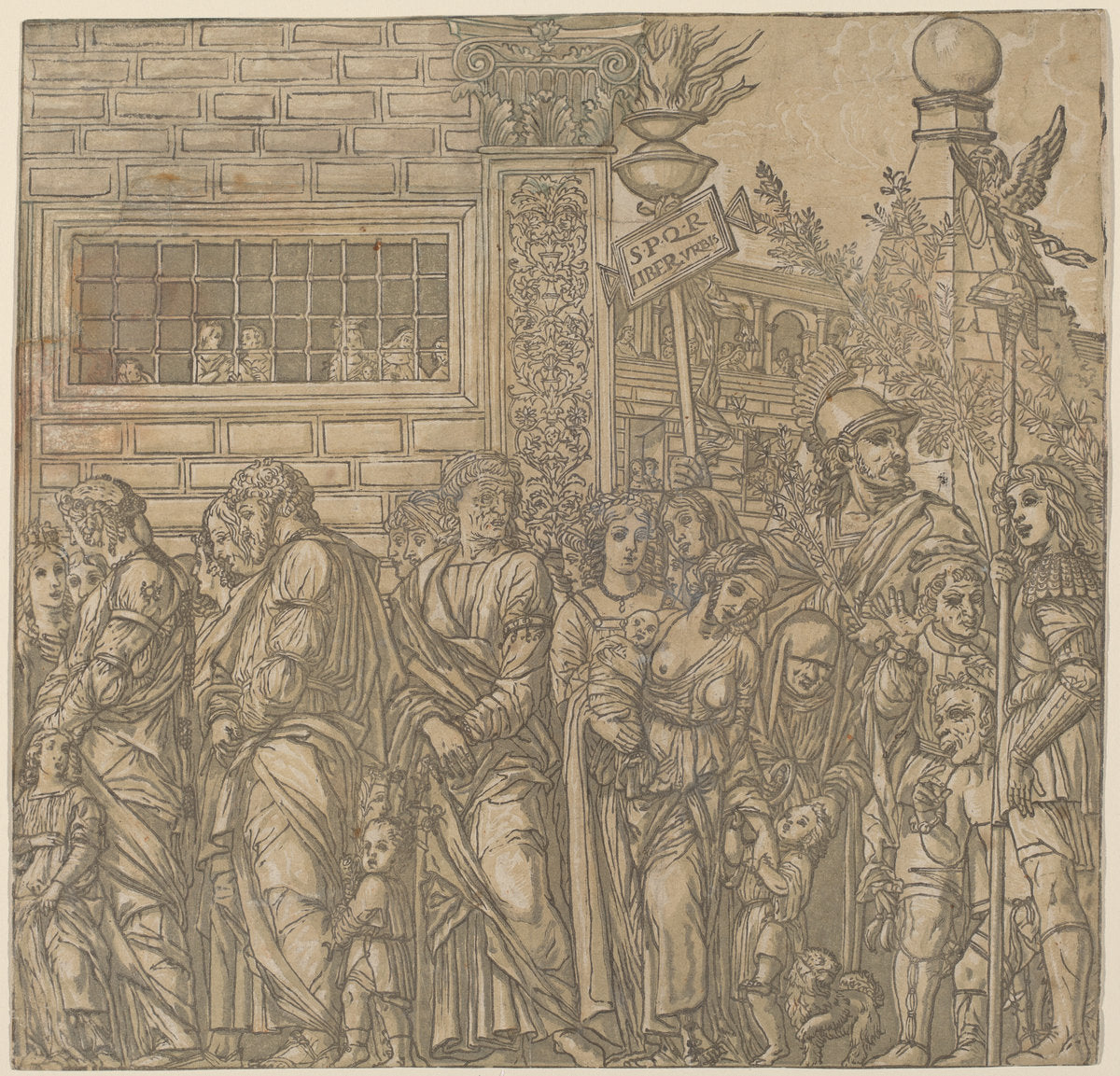 The Triumph of Julius Caesar by Andrea Andreani after Andrea Mantegna (Italian, 1558/1559 - 1629), 16X12"(A3)Poster Print