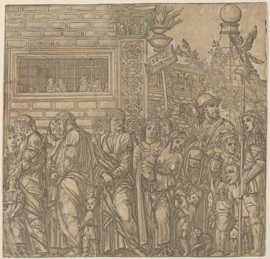 The Triumph of Julius Caesar by Andrea Andreani after Andrea Mantegna (Italian, 1558/1559 - 1629), 16X12"(A3)Poster Print