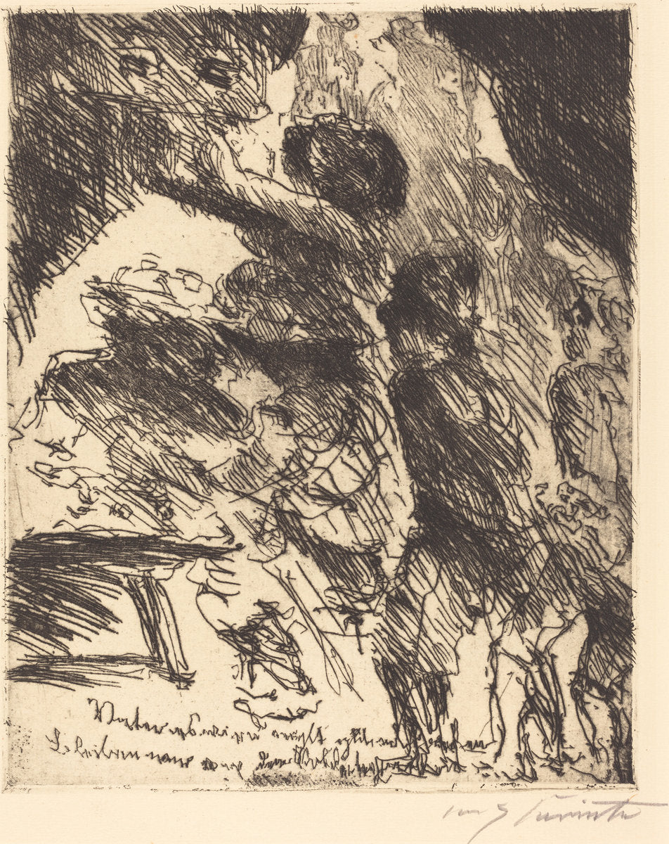 Vater, es wird nicht gut ablaufen, bleiben wir von dem soldatenhaufen ("Father, this won't end well, we'd better stay away from that hoard of soldiers") by Lovis Corinth (German, 1858 - 1925), 16X12"(A3)Poster Print