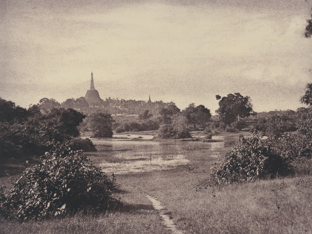 Rangoon: View near the Lake by Linnaeus Tripe (British, 1822 - 1902), 16X12"(A3)Poster Print