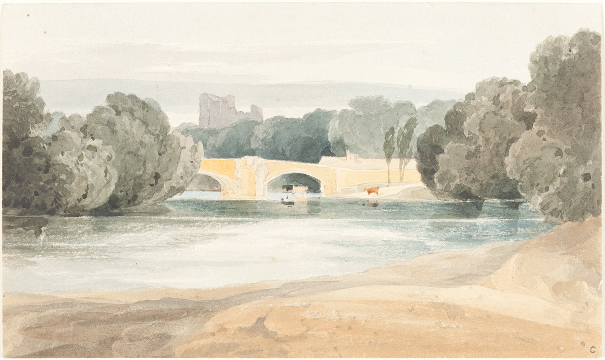 Bridge at Knaresborough by James Bulwer, after John Sell Cotman (British, 1794 - 1879), 16X12"(A3)Poster Print