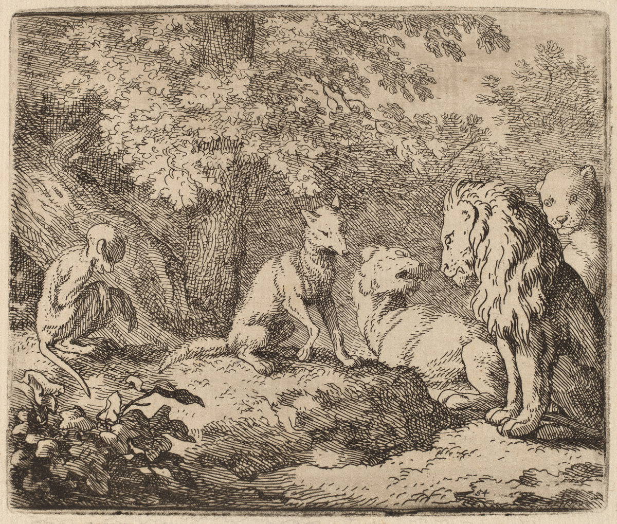 Reynard Tells a Story of Hidden Treasure by Allart van Everdingen (Dutch, 1621 - 1675), 16X12"(A3)Poster Print