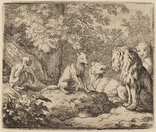 Reynard Tells a Story of Hidden Treasure by Allart van Everdingen (Dutch, 1621 - 1675), 16X12"(A3)Poster Print