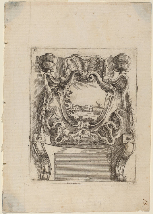 Architectural Motif with a Landscape by Carlo Antonio Buffagnotti (Italian, c. 1660 - after 1710), 16X12"(A3)Poster Print