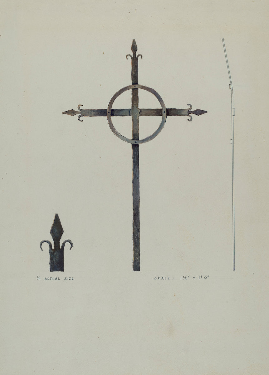 Cross by Kurt Melzer (American, active c. 1935), 16X12"(A3)Poster Print