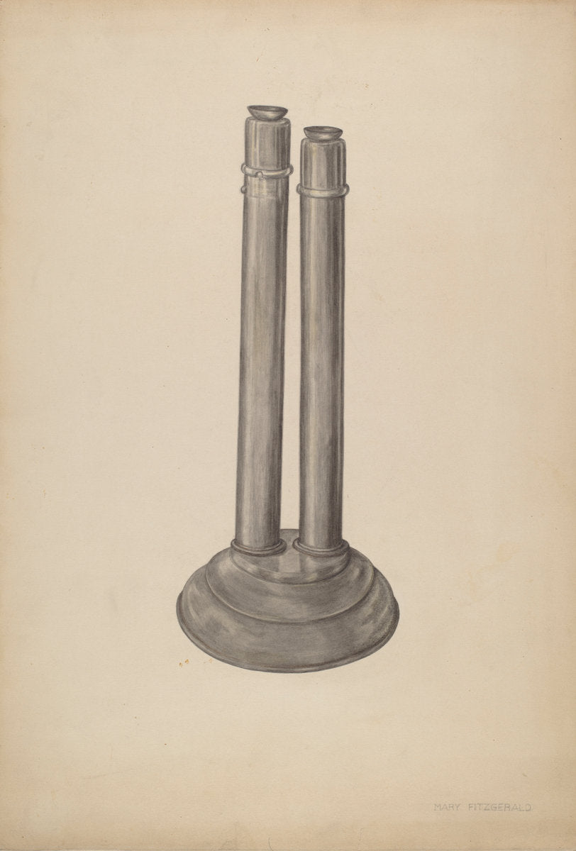 Candlestick Double by Mary Fitzgerald (American, active c. 1935), 16X12"(A3)Poster Print