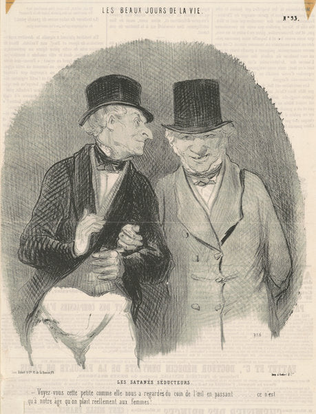 Les satanés séducteurs by Honoré Daumier (French, 1808 - 1879), 16X12"(A3)Poster Print
