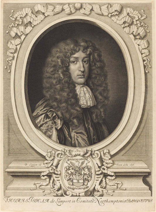 Sir Thomas Isham by David Loggan (English, 1634 - 1692), 16X12"(A3)Poster Print