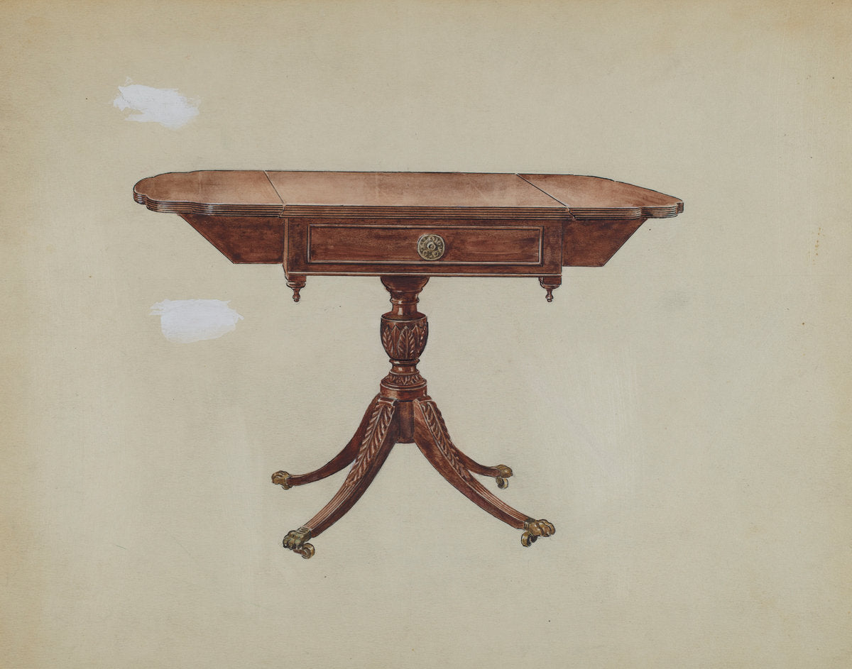 Pembroke Table by Florence Choate (American, active c. 1935), 16X12"(A3)Poster Print