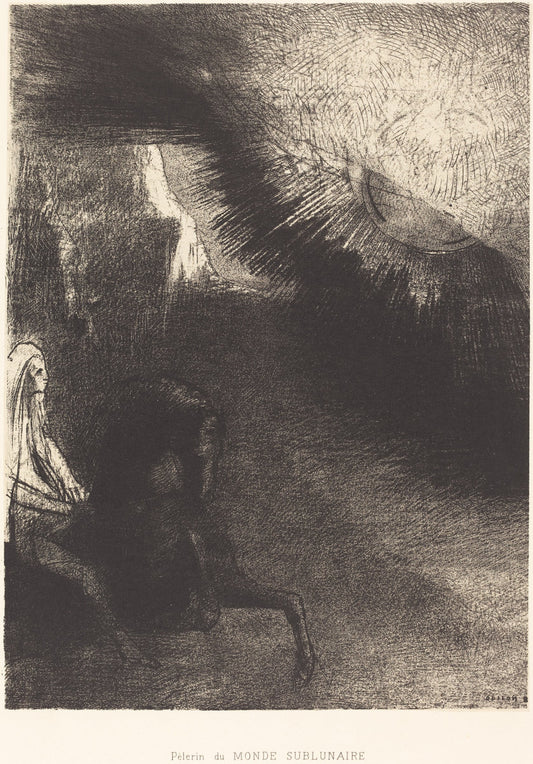 Pélerin du monde sublunaire (Pilgrim of the sublunary world) by Odilon Redon (French, 1840 - 1916), 16X12"(A3)Poster Print