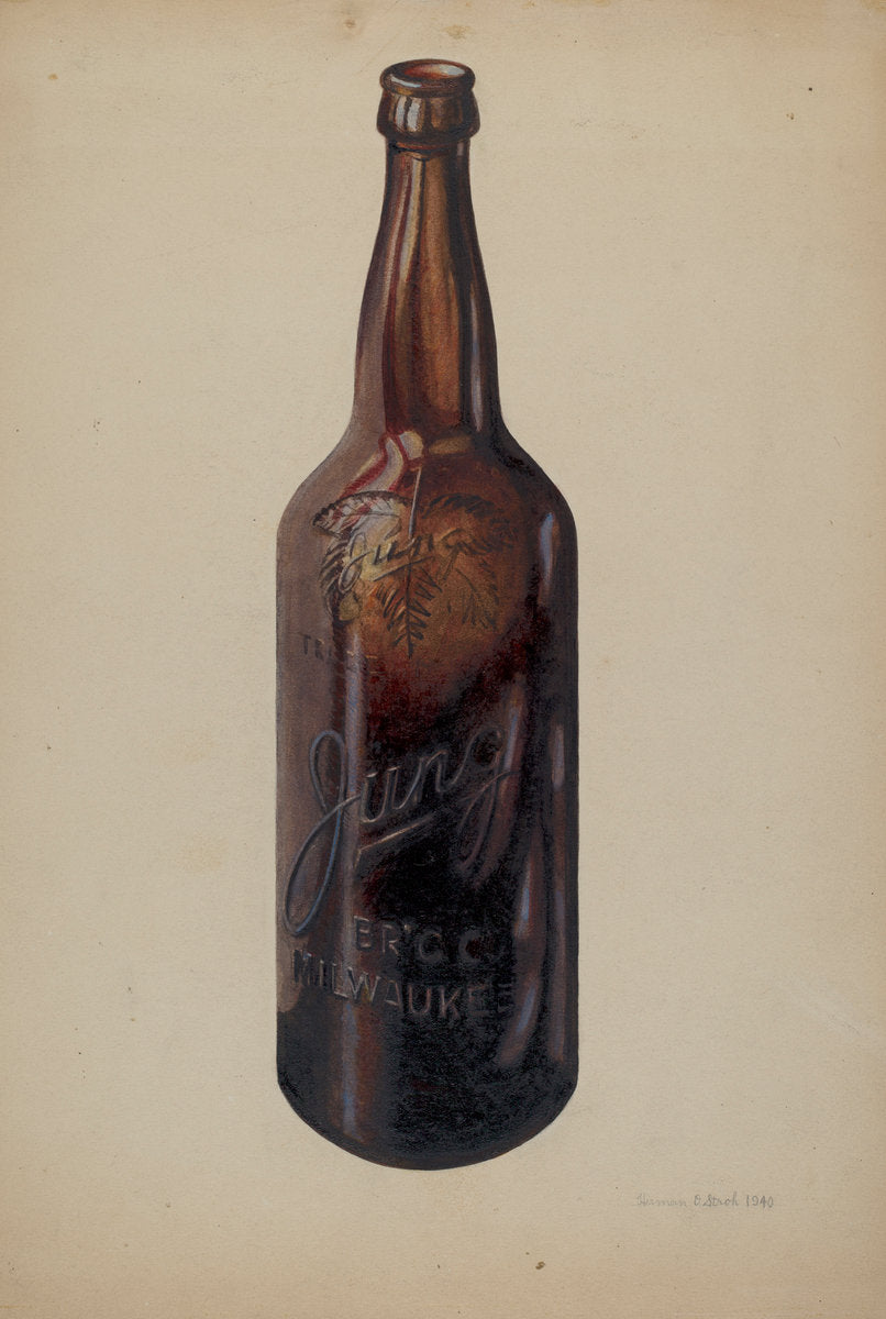 Beer Bottle by Herman O. Stroh (American, active c. 1935), 16X12"(A3)Poster Print