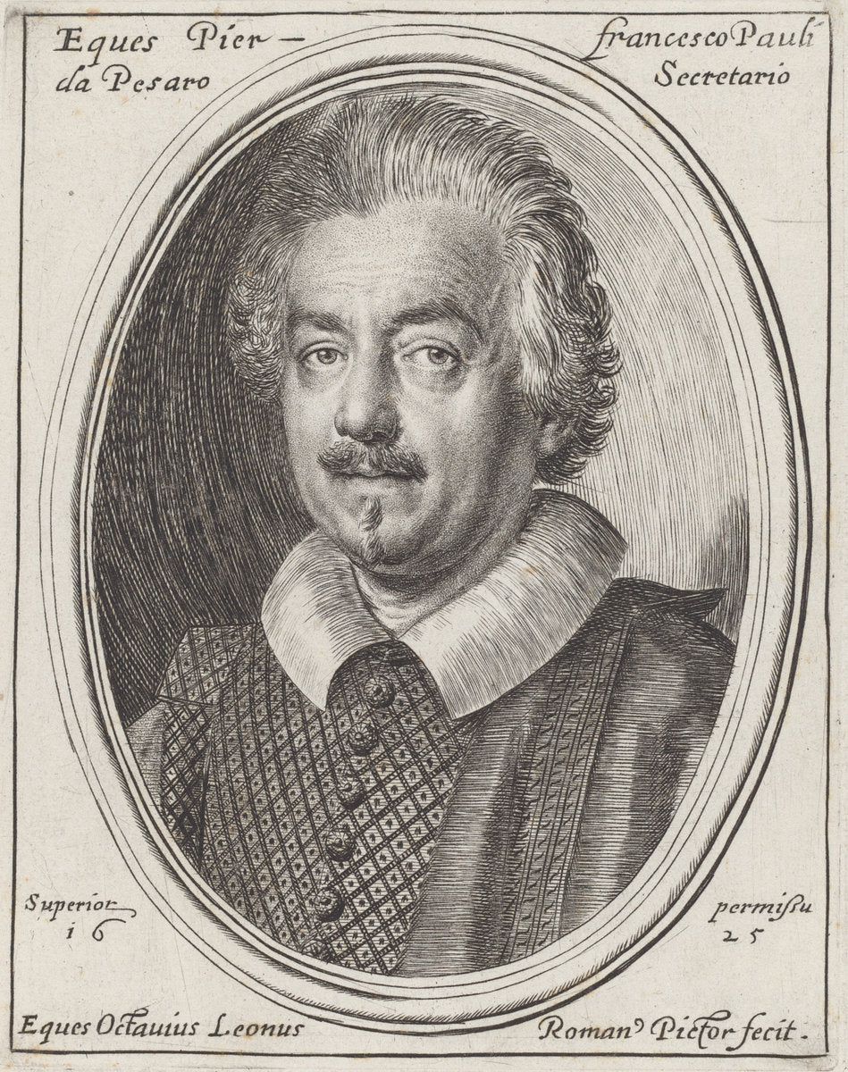 Francesco Paolo da Pesaro by Ottavio Leoni (Roman, c. 1578 - 1630), 16X12"(A3)Poster Print
