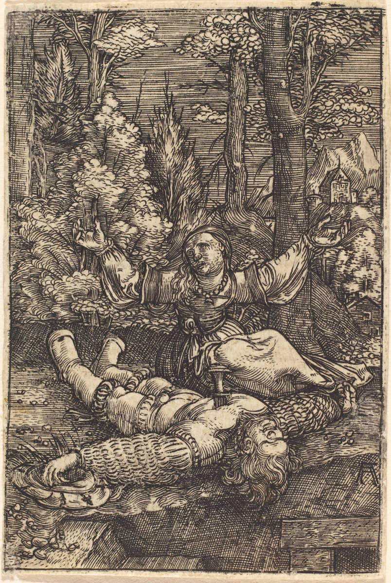 Pyramus and Thisbe by Albrecht Altdorfer (German, 1480 or before - 1538), 16X12"(A3)Poster Print