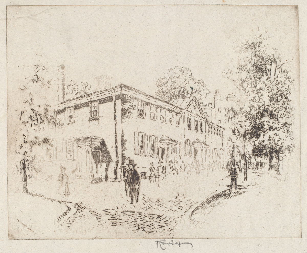 Fourth Street, Meeting House, Philadelphia by Joseph Pennell (American, 1857 - 1926), 16X12"(A3)Poster Print